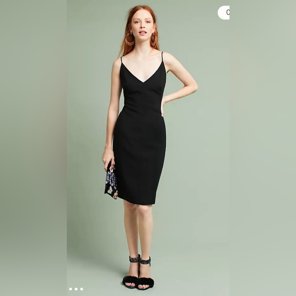NWT Anthropologie Black Halo Sleek Sheath Midi Dress 6